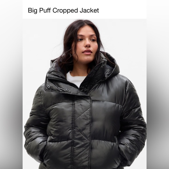 Brand New with Tag . The Gap black Big Cropped Puffer Jacket XXL - Picture 1 of 10